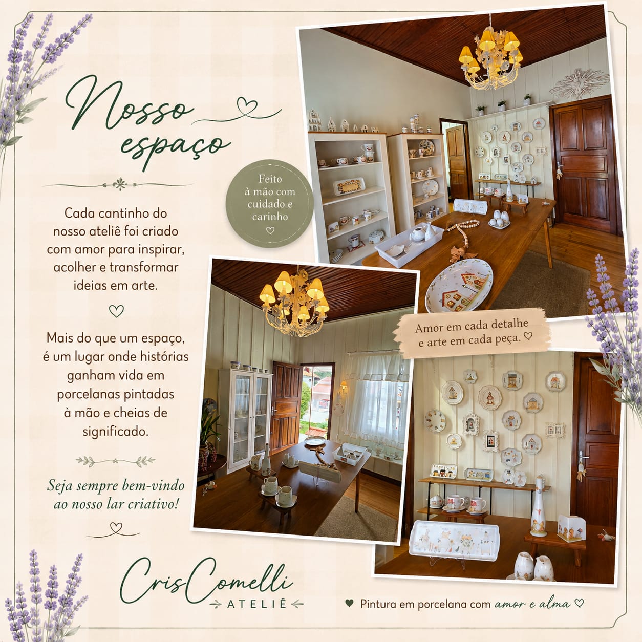 Nosso espaço — interior do CrisComelli Ateliê em Curitiba